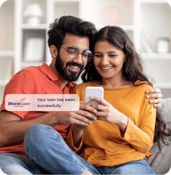 Couple checking their approved BharatLoan instant loan of 20000